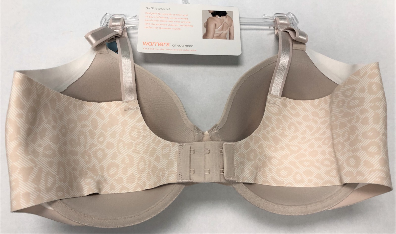 Warners Underwire Bra NO SIDE EFFECTS Convertible Straps Underarm Smooth RB5781