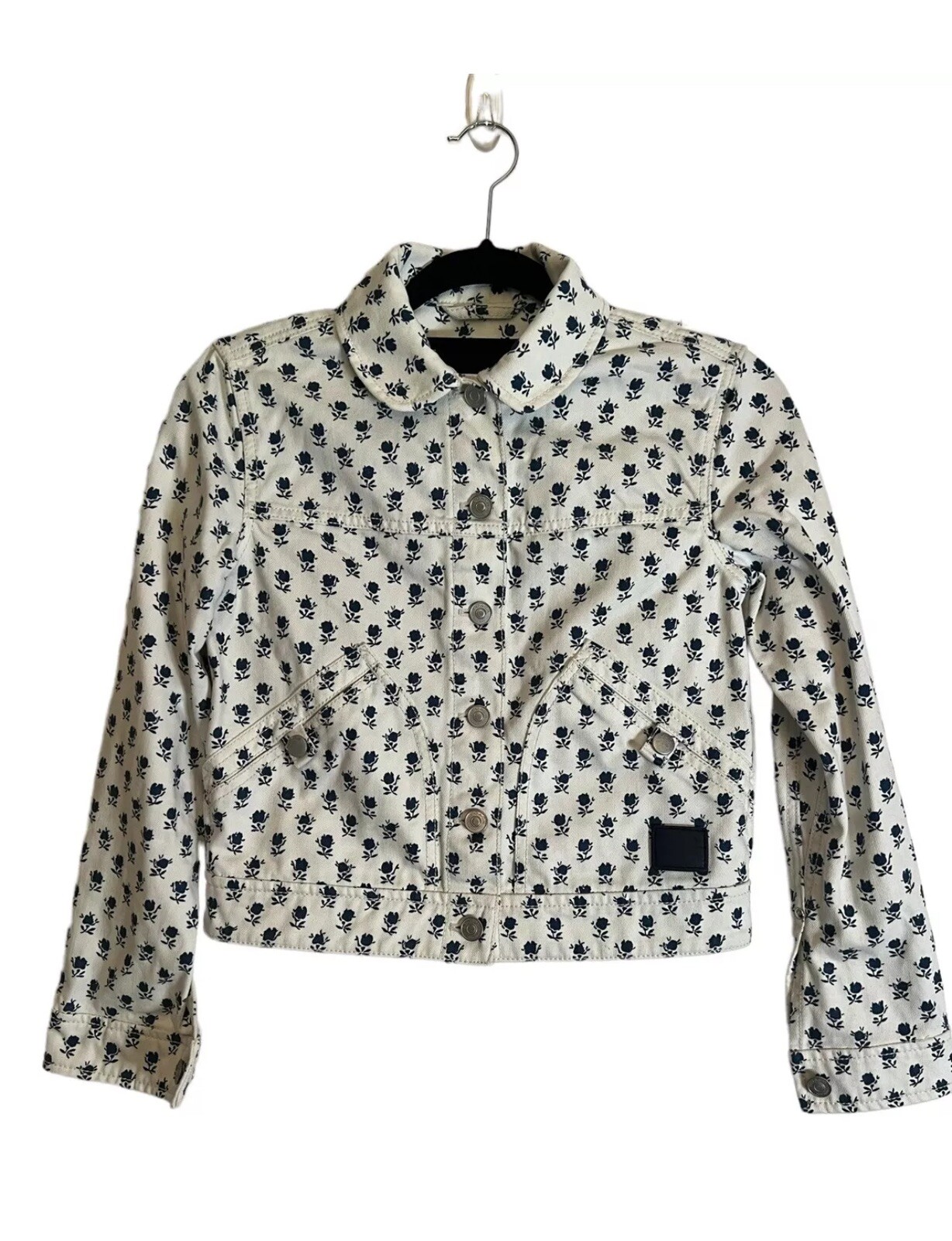 NWT Coach Badlands Floral Jean Jacket F85742 Size S, NEW White Blue Flowers