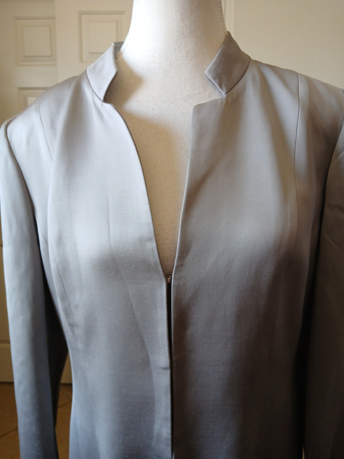Talbots Women’s Blazer Silk Blend Grey Size 8 Office Career Professional