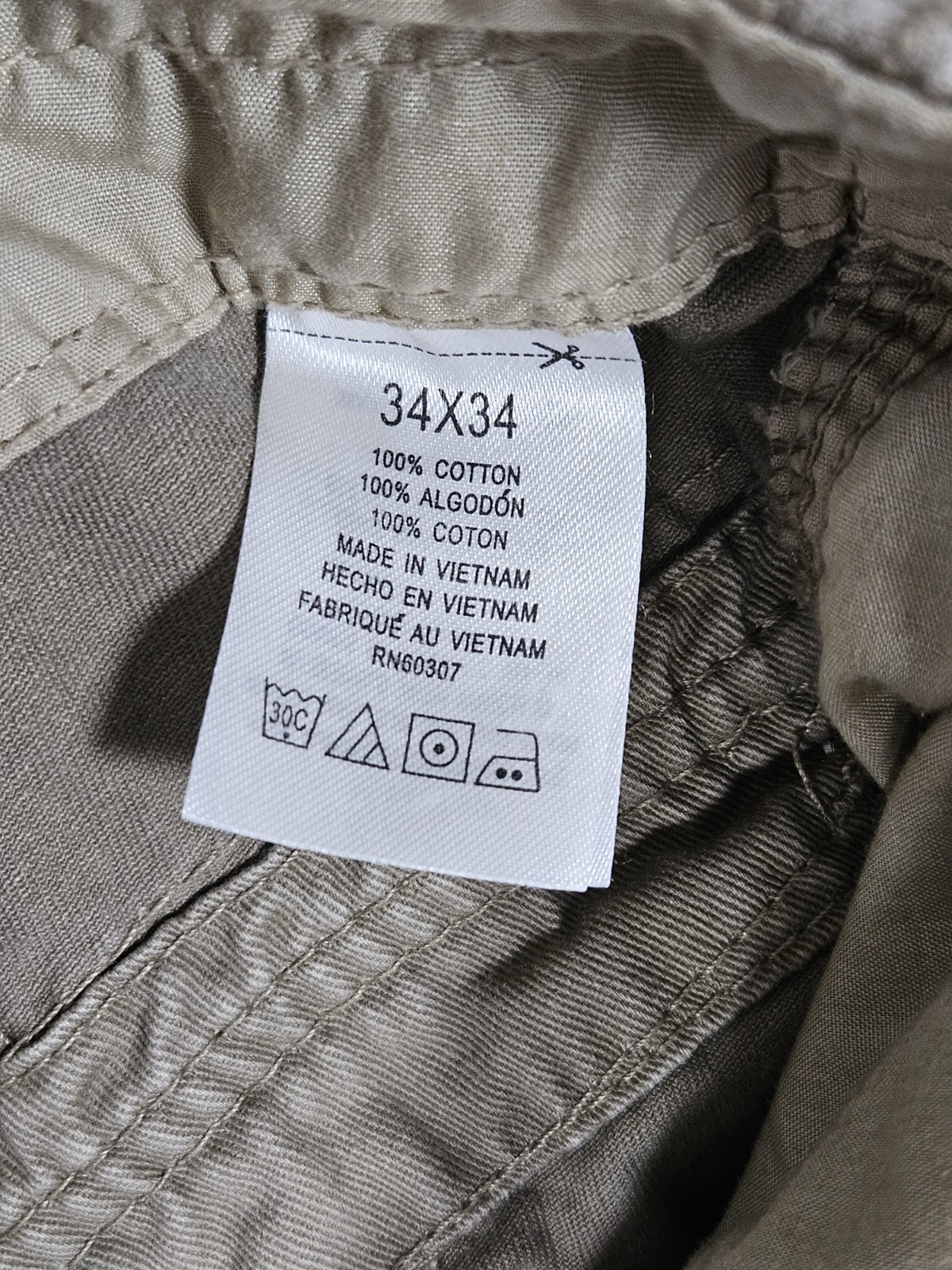 Unionbay Cargo Trousers Khaki/Brown Men’s Size W34 L34 Relaxed Workwear