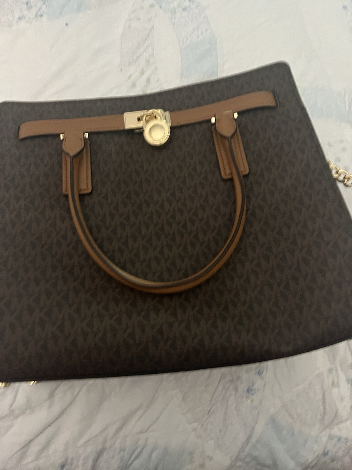 Michael Kors Hamilton Large Crossbody Handbag Signature Brown Logo