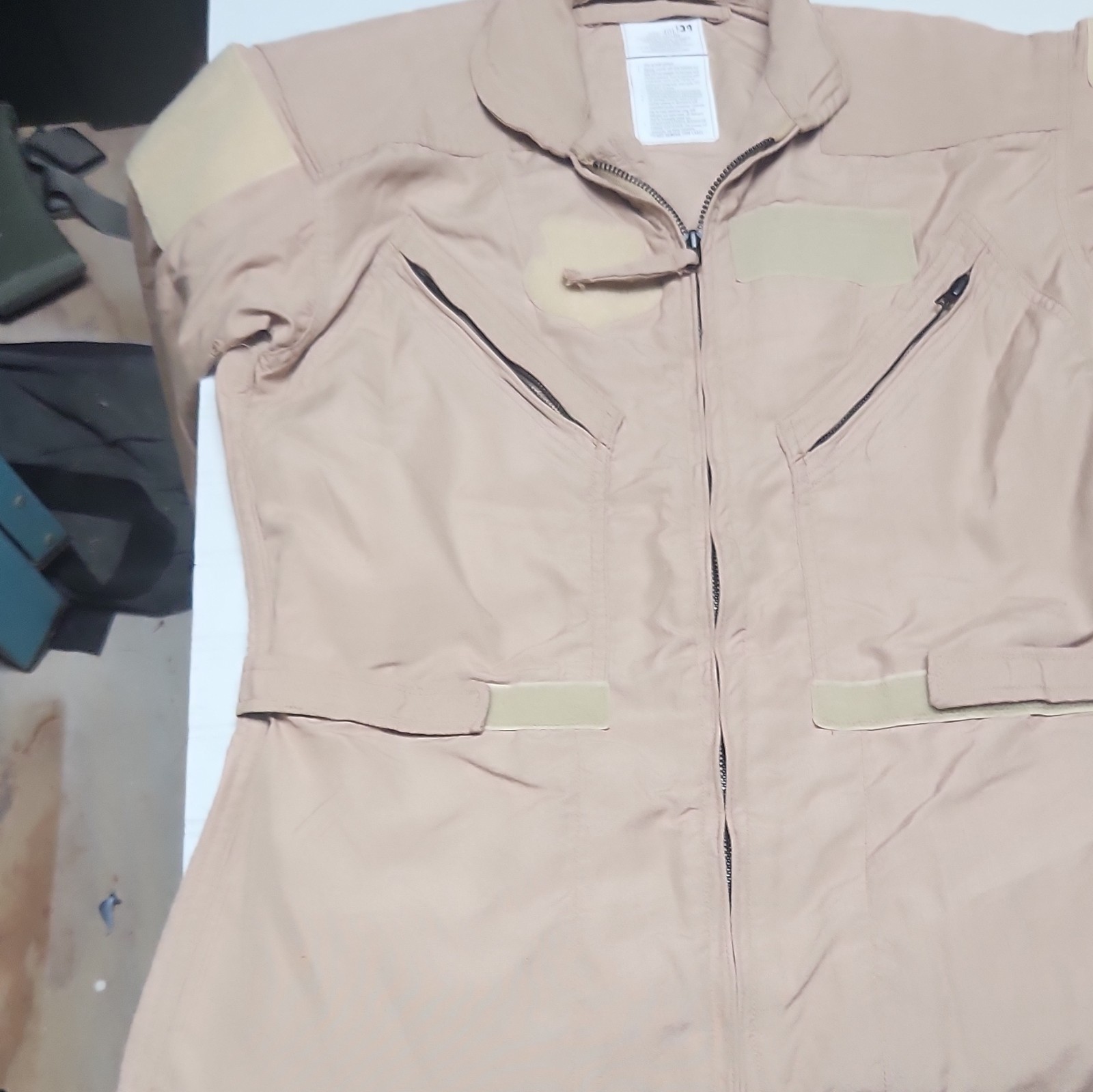DJ Manufacturing Corp. Fire-Resistant CWU 27/P Flight Suit Coveralls Tan 40L