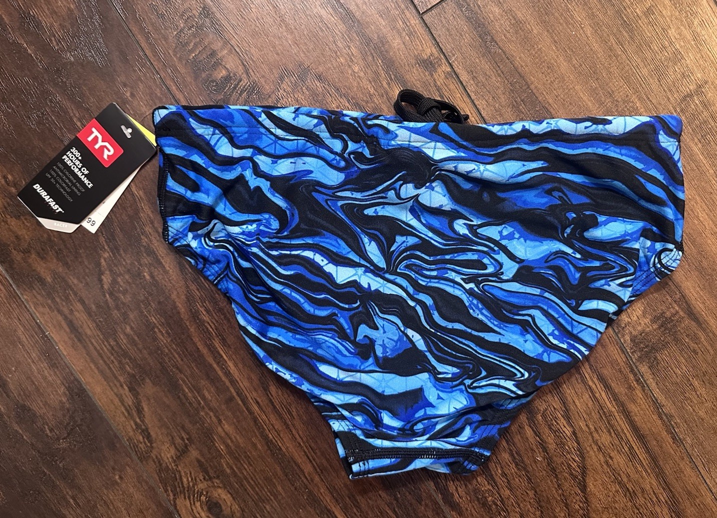 (NWT) TYR Men’s Durafast Elite Miramar Swim Racer Brief Blue SZ 32