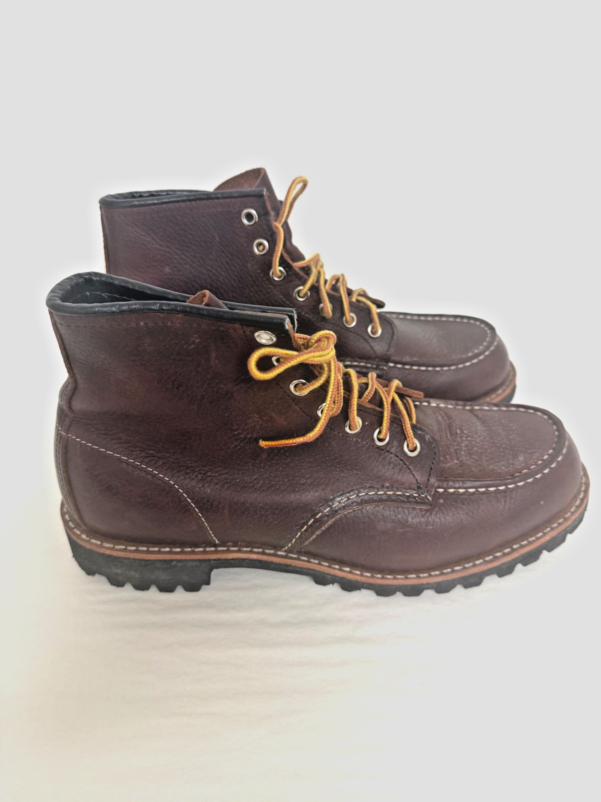 RED WING ROUGHNECK MENS LEATHER BOOTS, US 10 D, DARK BROWN, EXCELLENT CONDITION