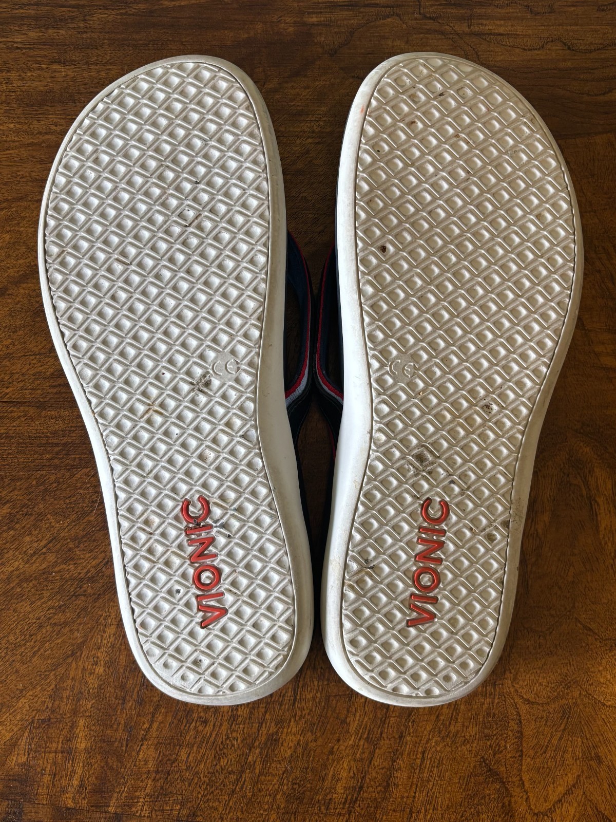 Womens Vionic Tide Sport Flip Flop Sandal Size 9 – Navy with Red Stripe