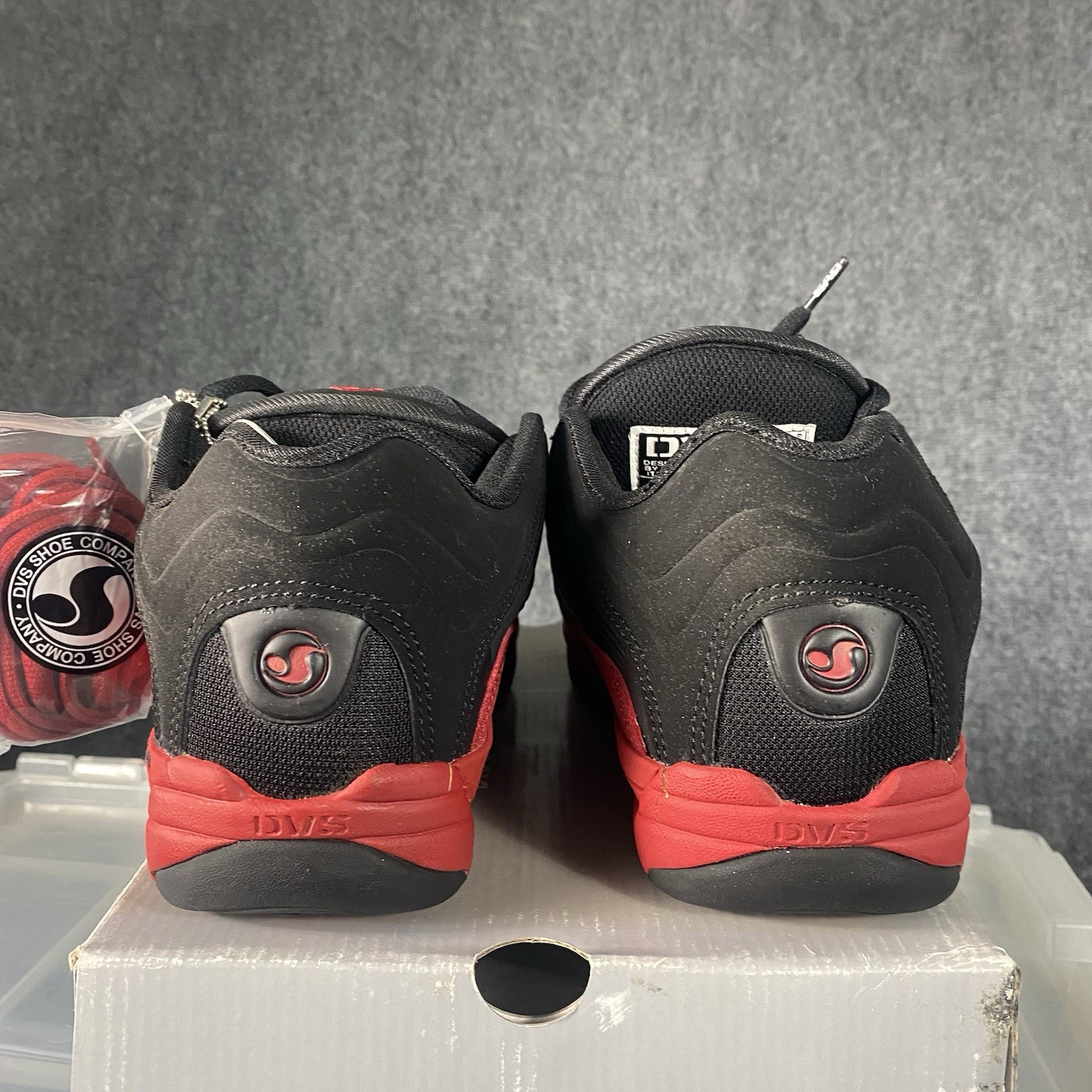 Vintage DVS HUF Skate Shoes Mens Size 6 Black Red Puffy Sneakers 2000s Keith