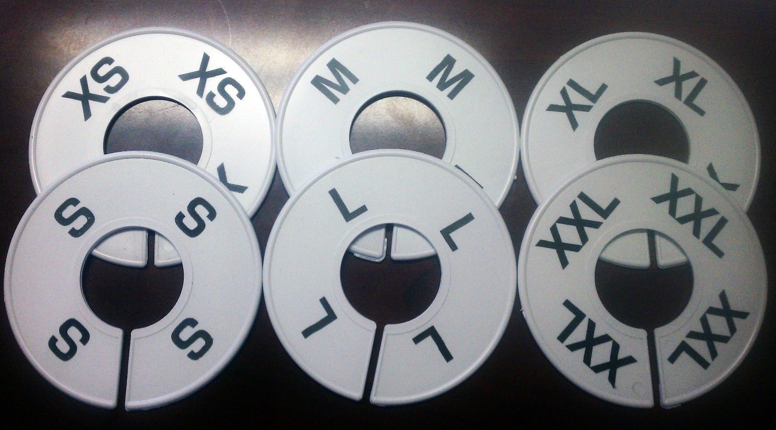 CLOTHING SIZE DIVIDERS XS-XXL SET OF 30. 5 PER SIZE