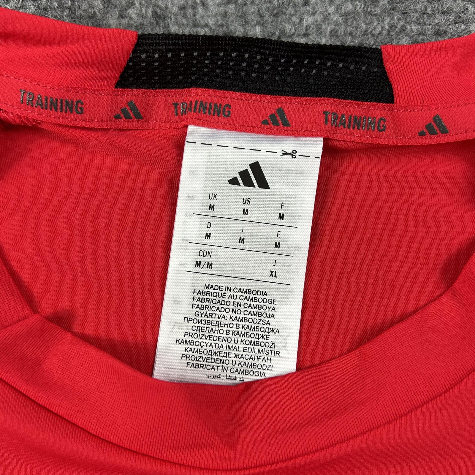 Adidas Shirt Mens Medium Red D4T INT Tee Training Lightweight Athletic Top