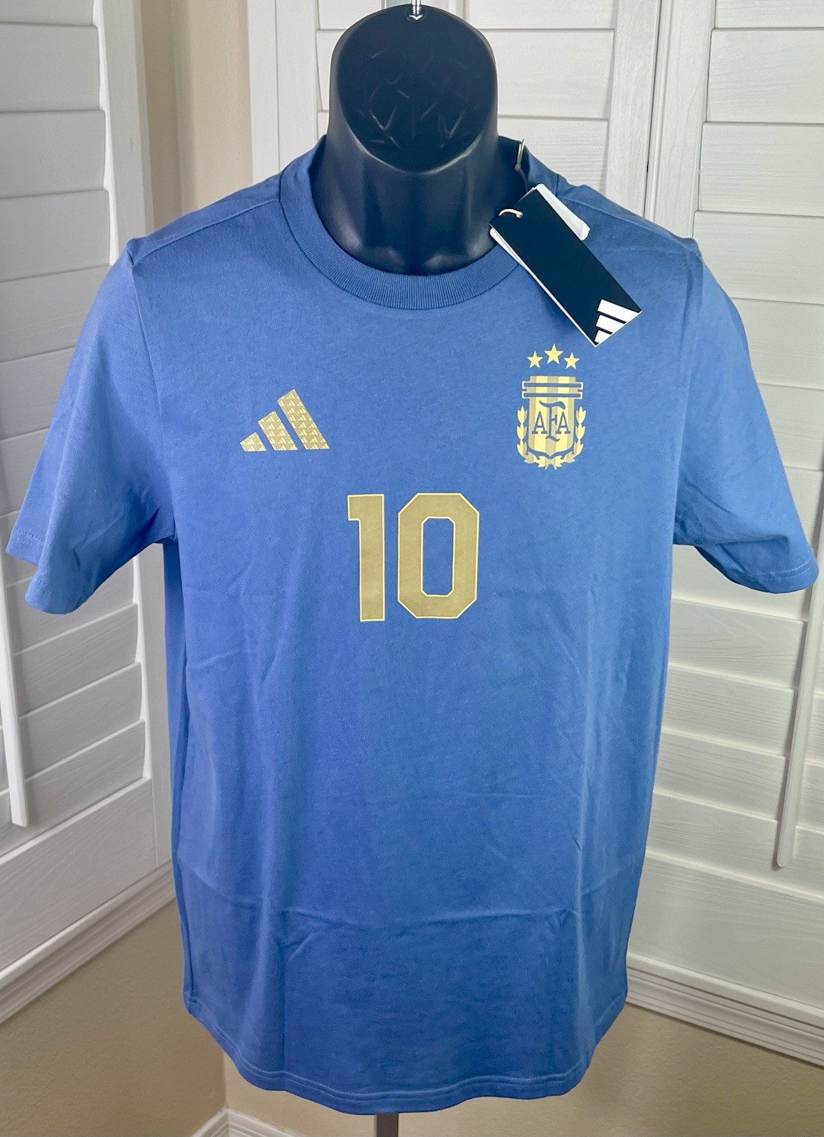 Adidas Lionel Messi Argentina National Team Name & Number T-Shirt, Youth XL, NWT