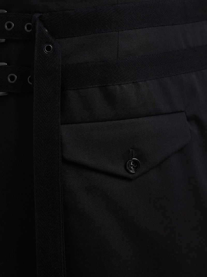 ANN DEMEULEMEESTER Mane Black Cotton Kilt New & Authentic