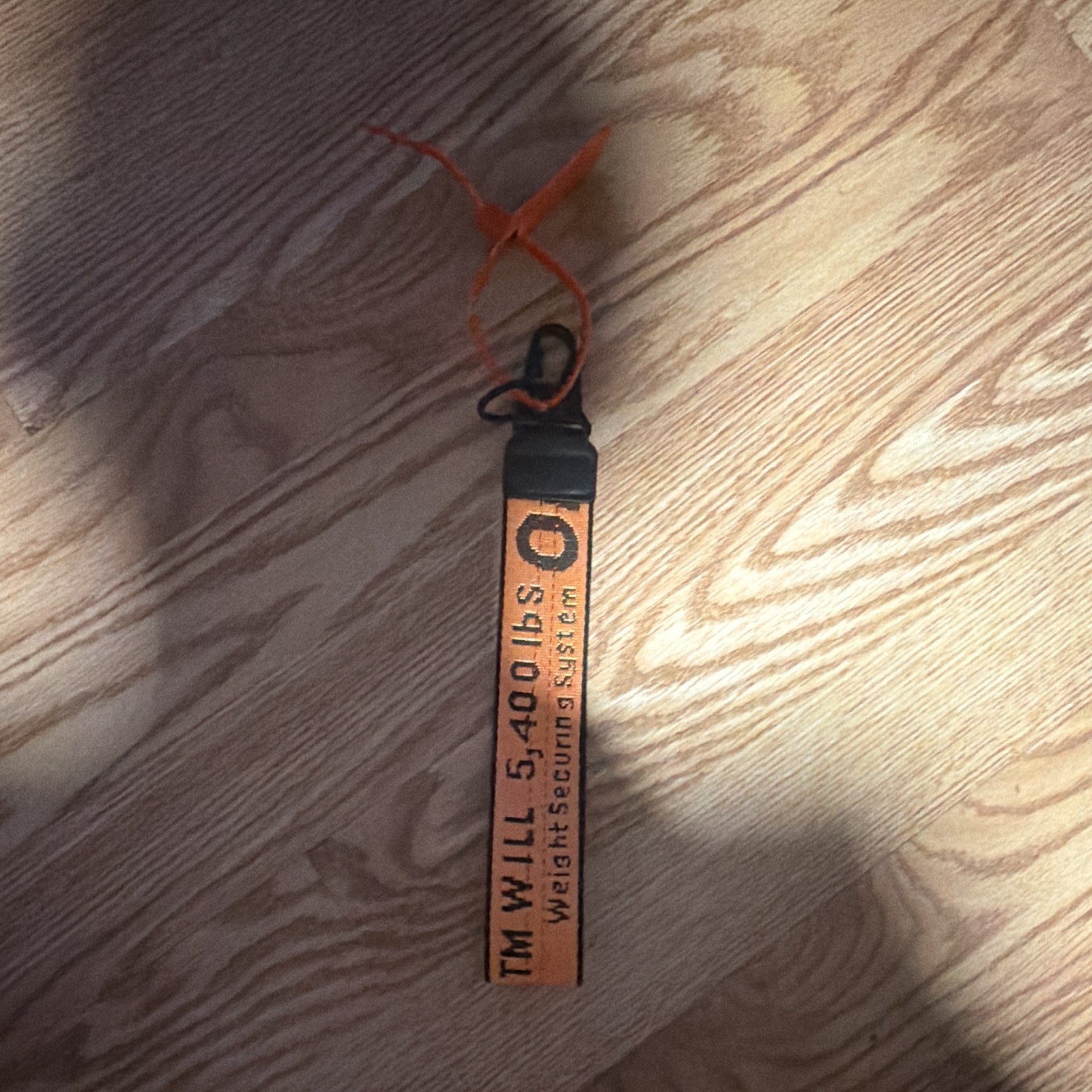 Off-White Orange/Black Logo Strap Key Chain w/ Carabiner, Detachable Nylon