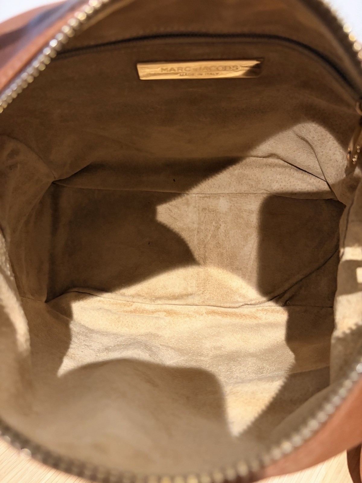 Vintage Marc Jacobs Blake Brown Shoulder Bag Zip Closure Gold Hardware
