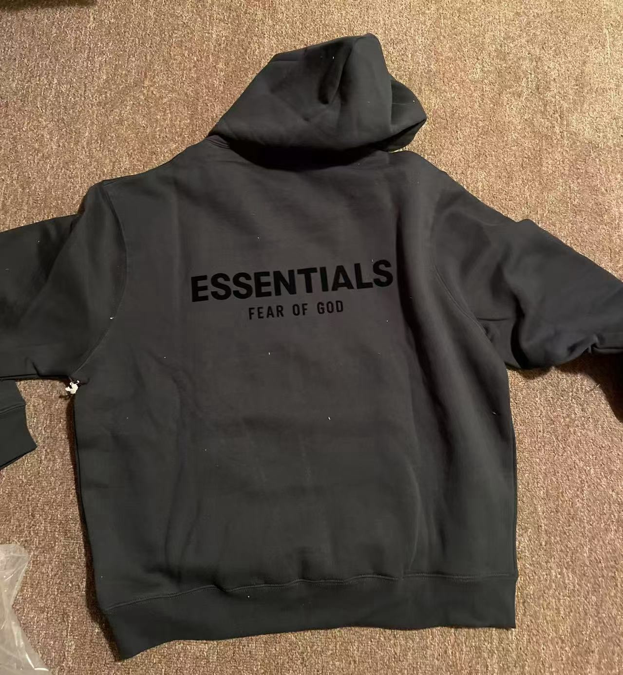 Fear of God Essentials Black Stretch Limo Hoodie Size M