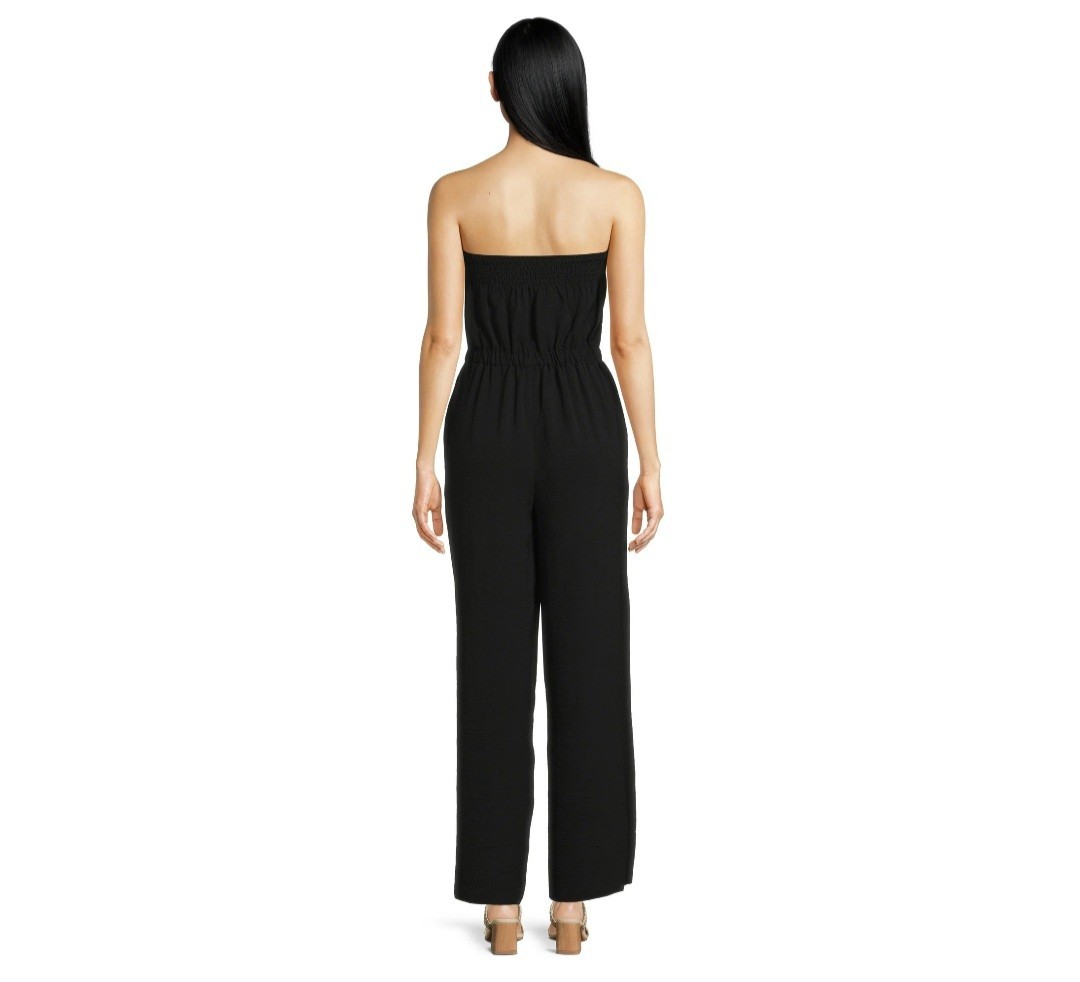 No Boundaries Juniors’ Tube Jumpsuit, 29” Inseam, Size M 7-9 Black Soot