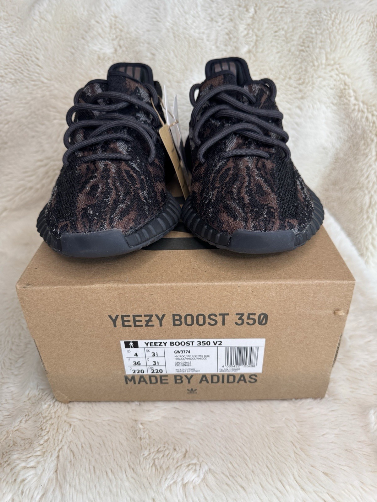 adidas Yeezy Boost 350 V2 MX Rock Black Brown Gray Low Top Sneakers GW3774