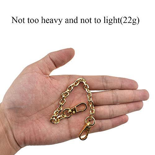 HAHIYO Mini Pochette Purse Chain Strap Thin Wide YellowGold 7.9 Inches Length
