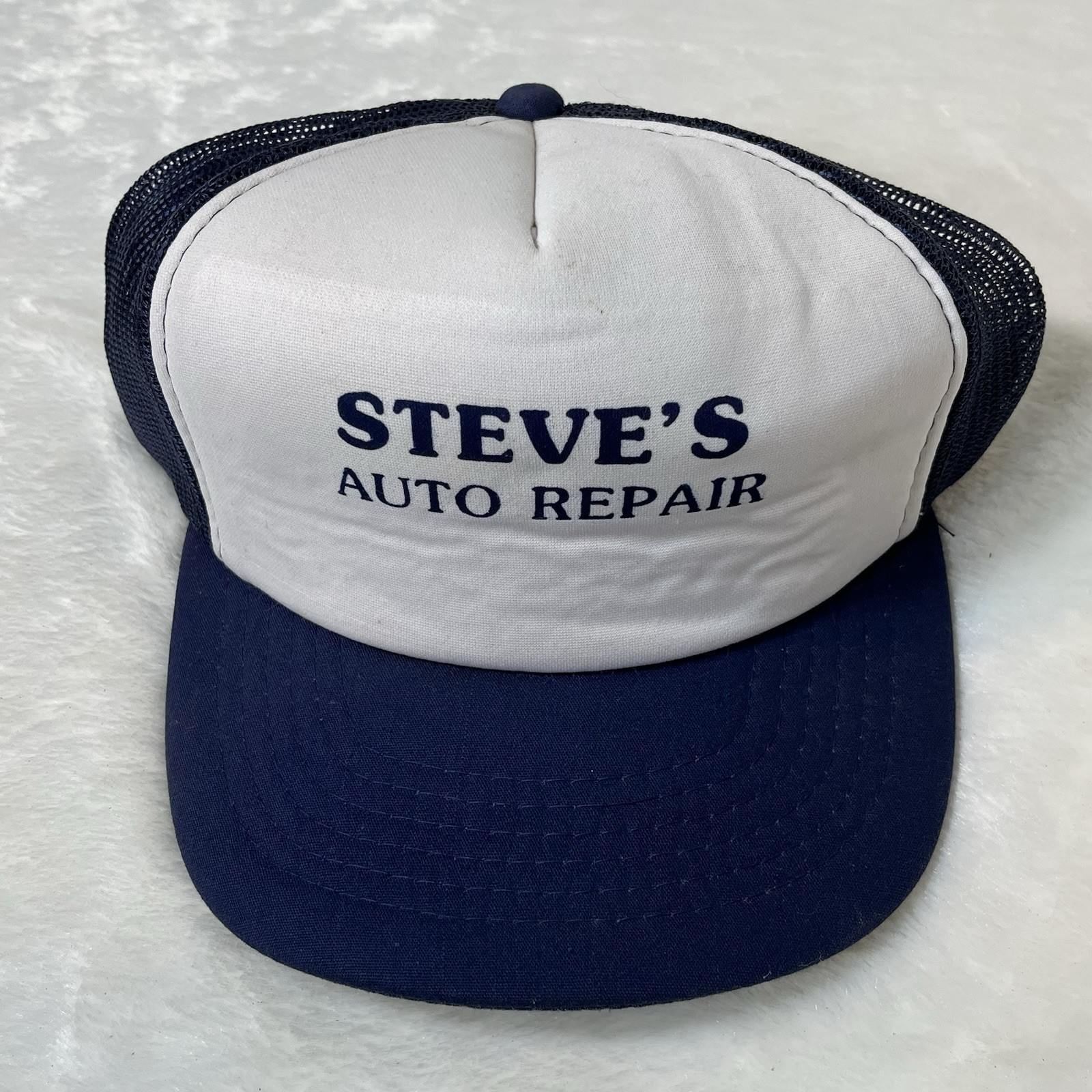 Vintage Steve’s Auto Repair Trucker Hat Mesh Snapback Mechanic Shop Cap