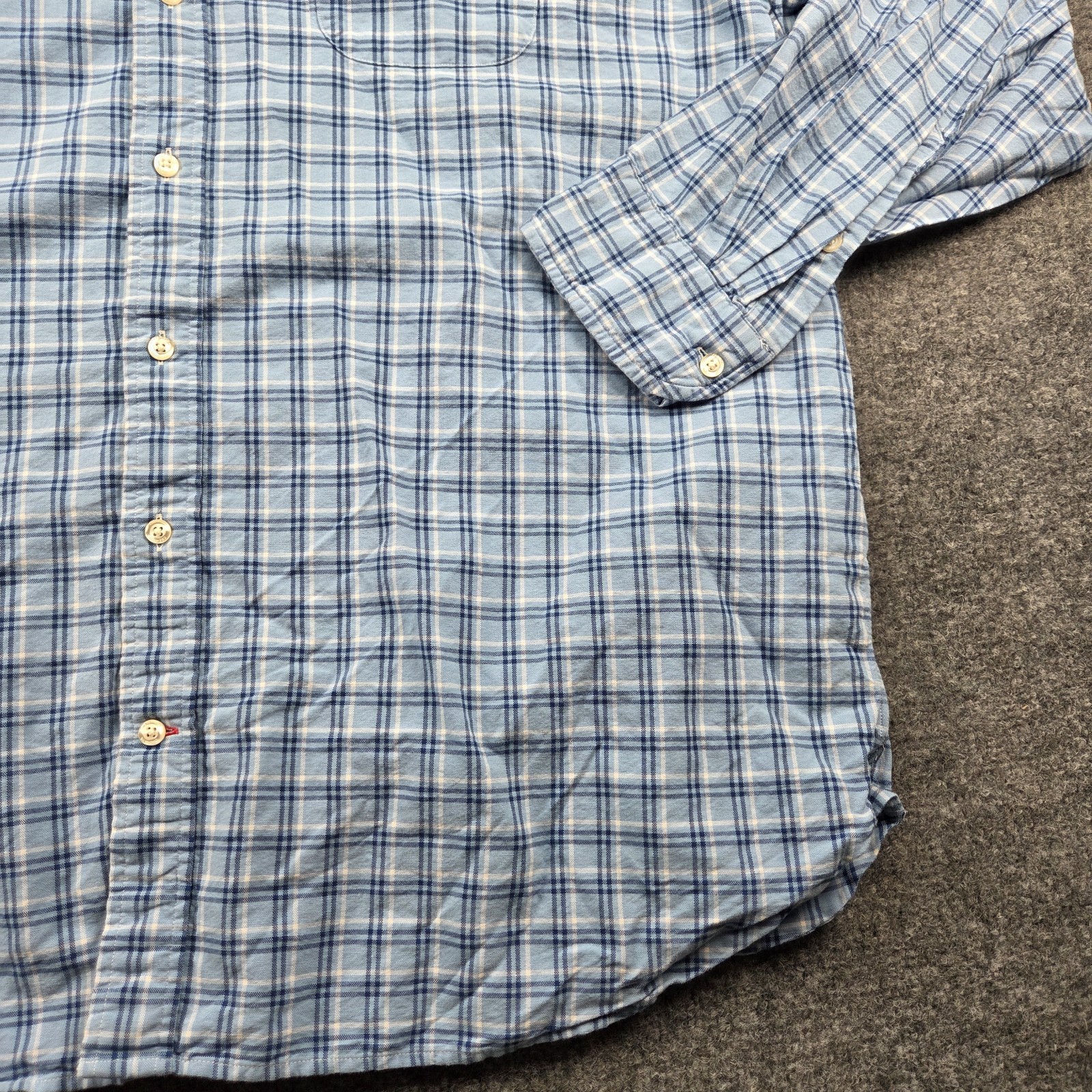 Cremieux Button Down Shirt 2XB Blue Plaid Cotton Long Sleeve