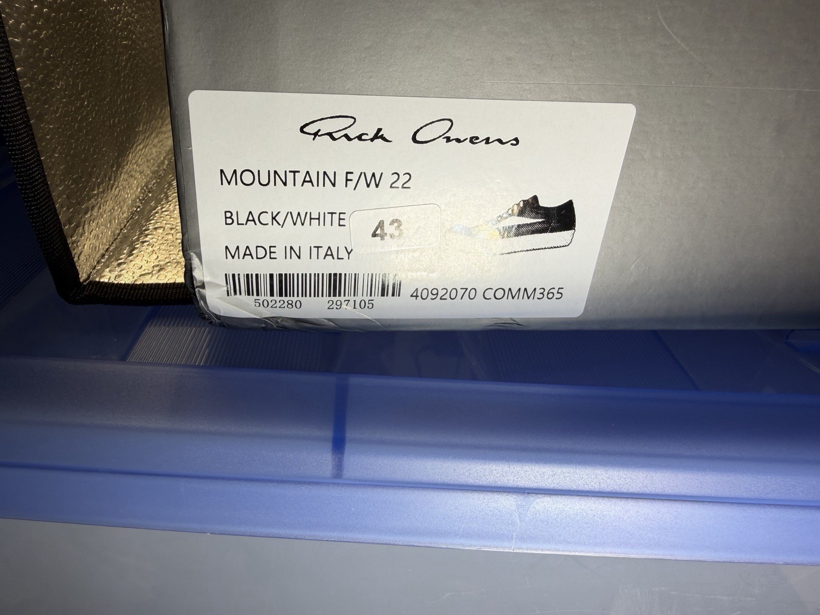 Rick Owens Men’s Black/White Suede Lace-Up Sneakers EU 43 US 9.5