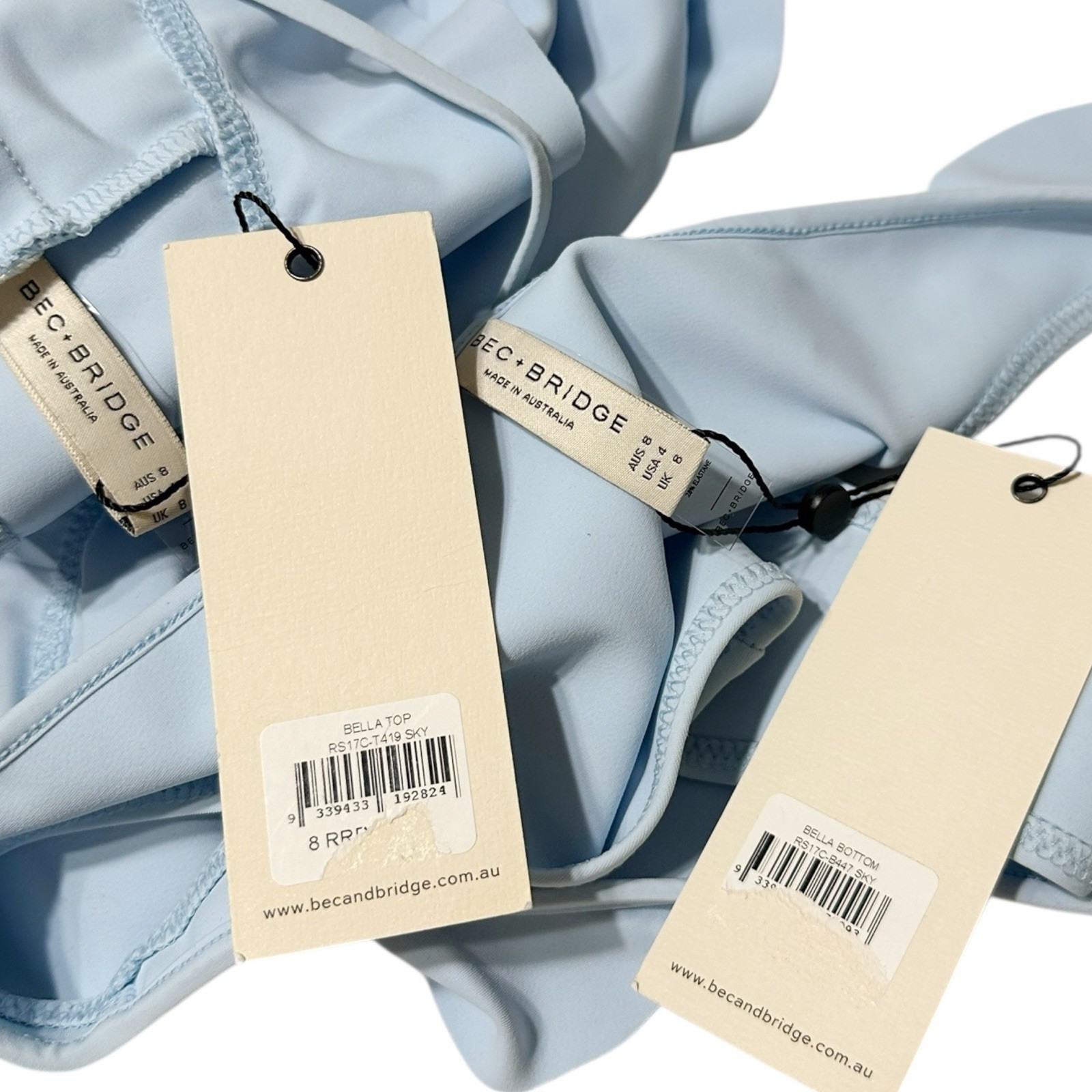 NWT BEC & BRIDGE Set Bella Top & Bella Bottom, Sky Blue, 4 (US)