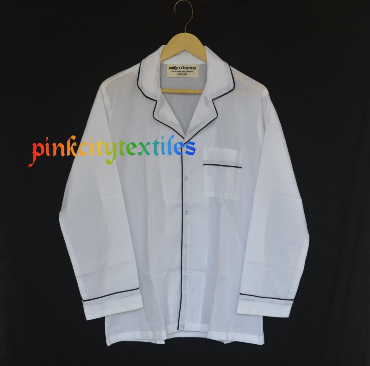 Size Medium White Plain 100%Cotton Unisex Pajama Set TARRIF FREE✅0%CHARGE PJ-40*