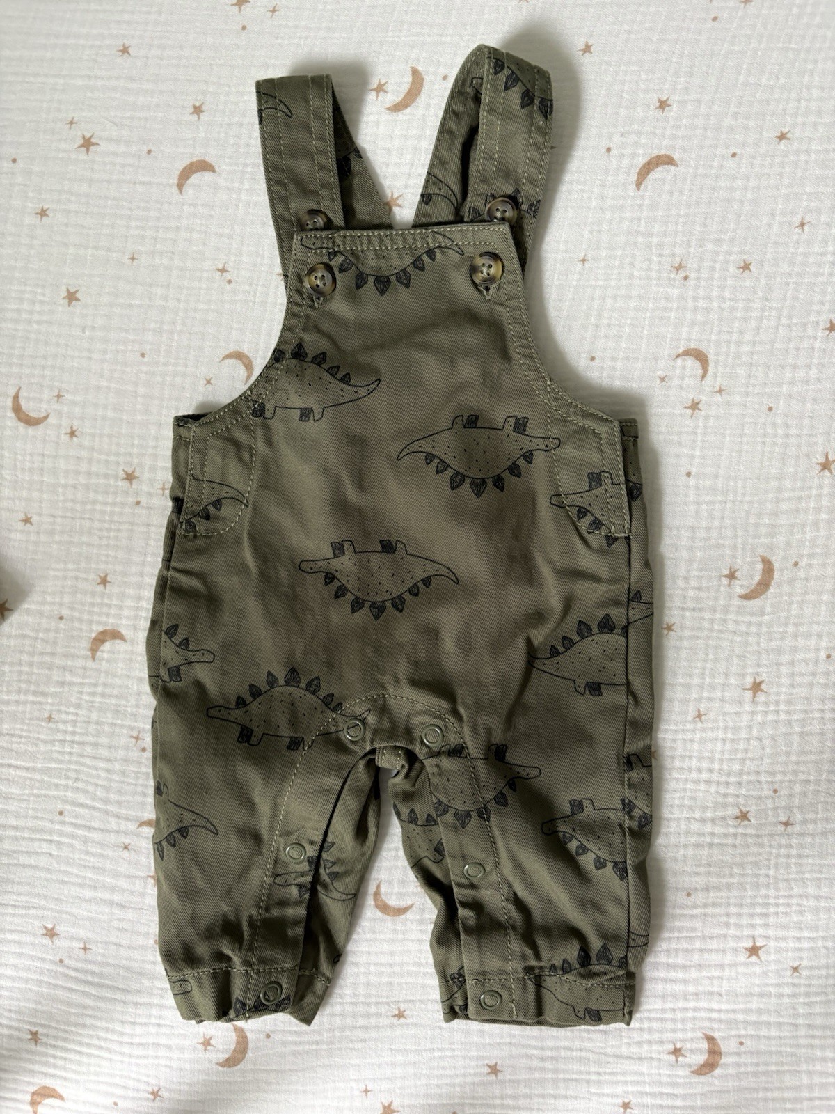 Carter’s Preemie Green Overall And Long sleeved Crewneck Dinosaur Outfit NWOT