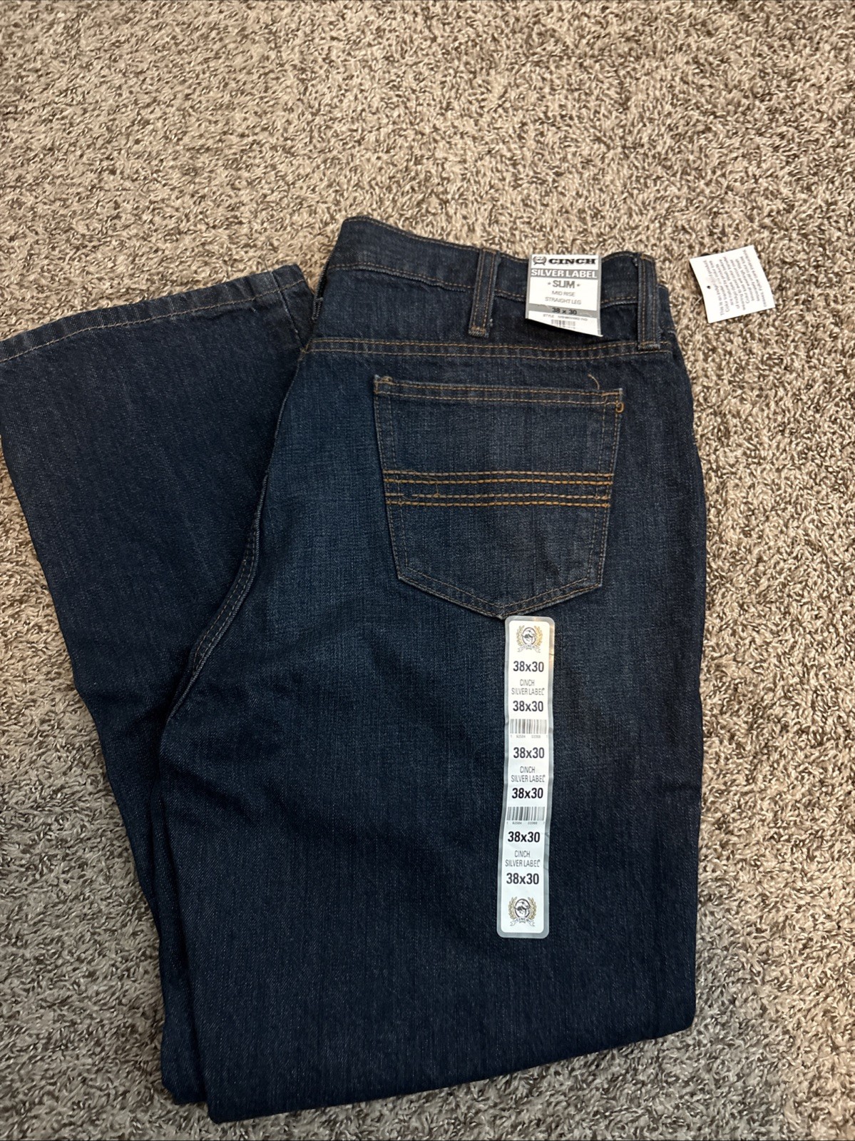 Cinch Men’s Slim Fit Silver Label Dark Stone Jeans 38×30 New