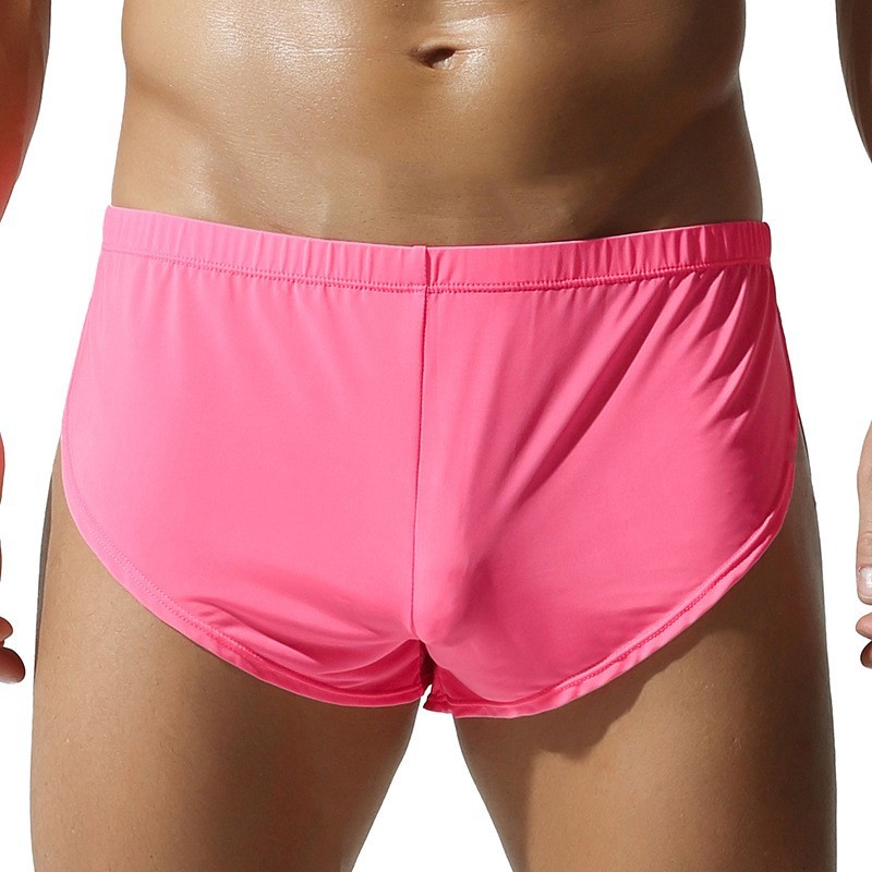 NEW Sexy Men’s Soft Breathable High Cut Shorts Underwear Side Slit Boxer Trunks