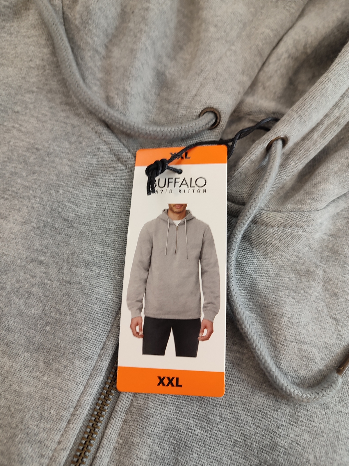 Buffalo David Bitton Men’s Half-Zip Fleece Hoodie Sweatshirt Gray Size 2XL