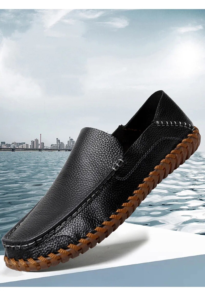 Handmade Men’s Casual Shoes Leather Loafers Moccasins Breathable Driving Shoes
