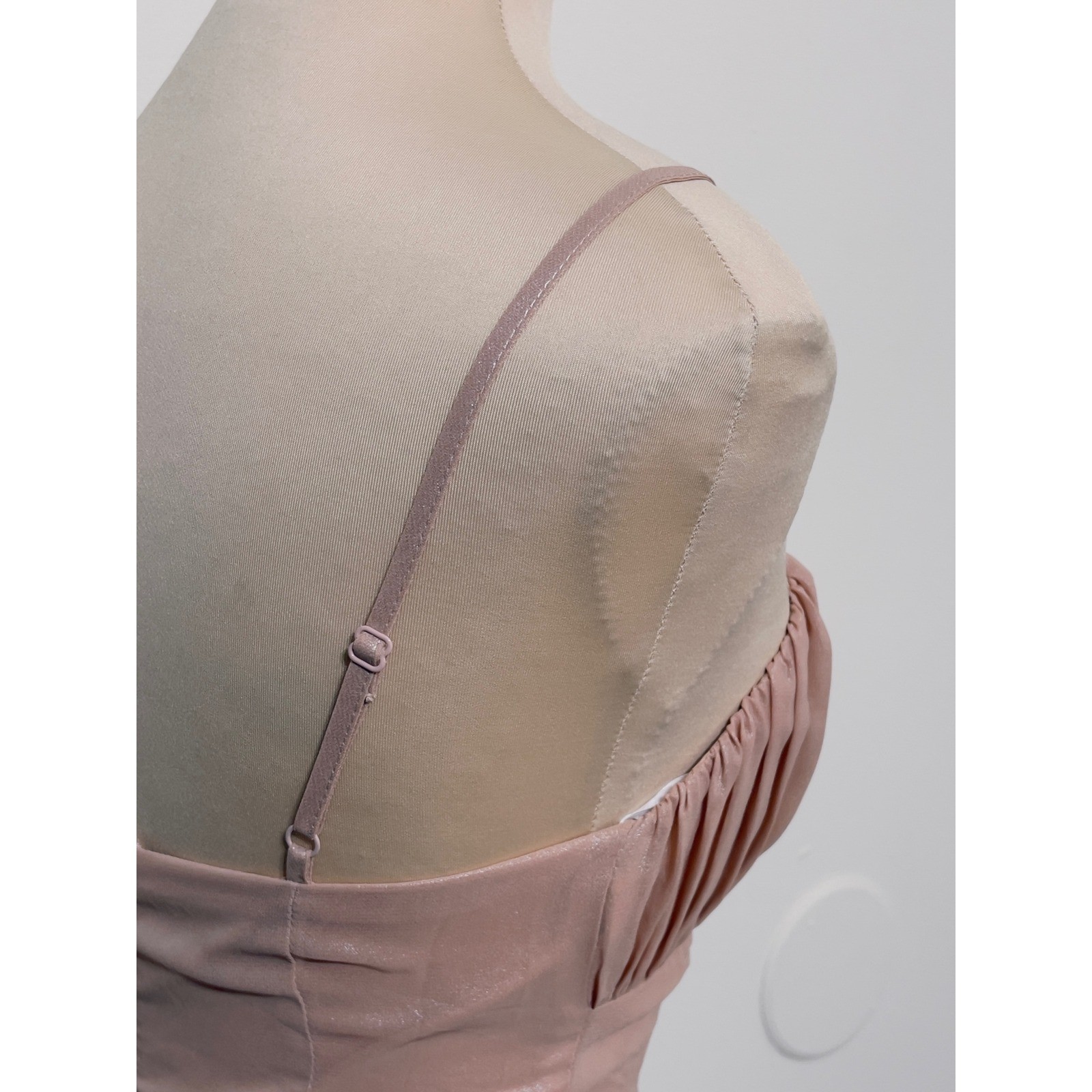 Lulus Shimmer Ruched Mini Dress XS Pink Metallic Cocktail Party Homecoming