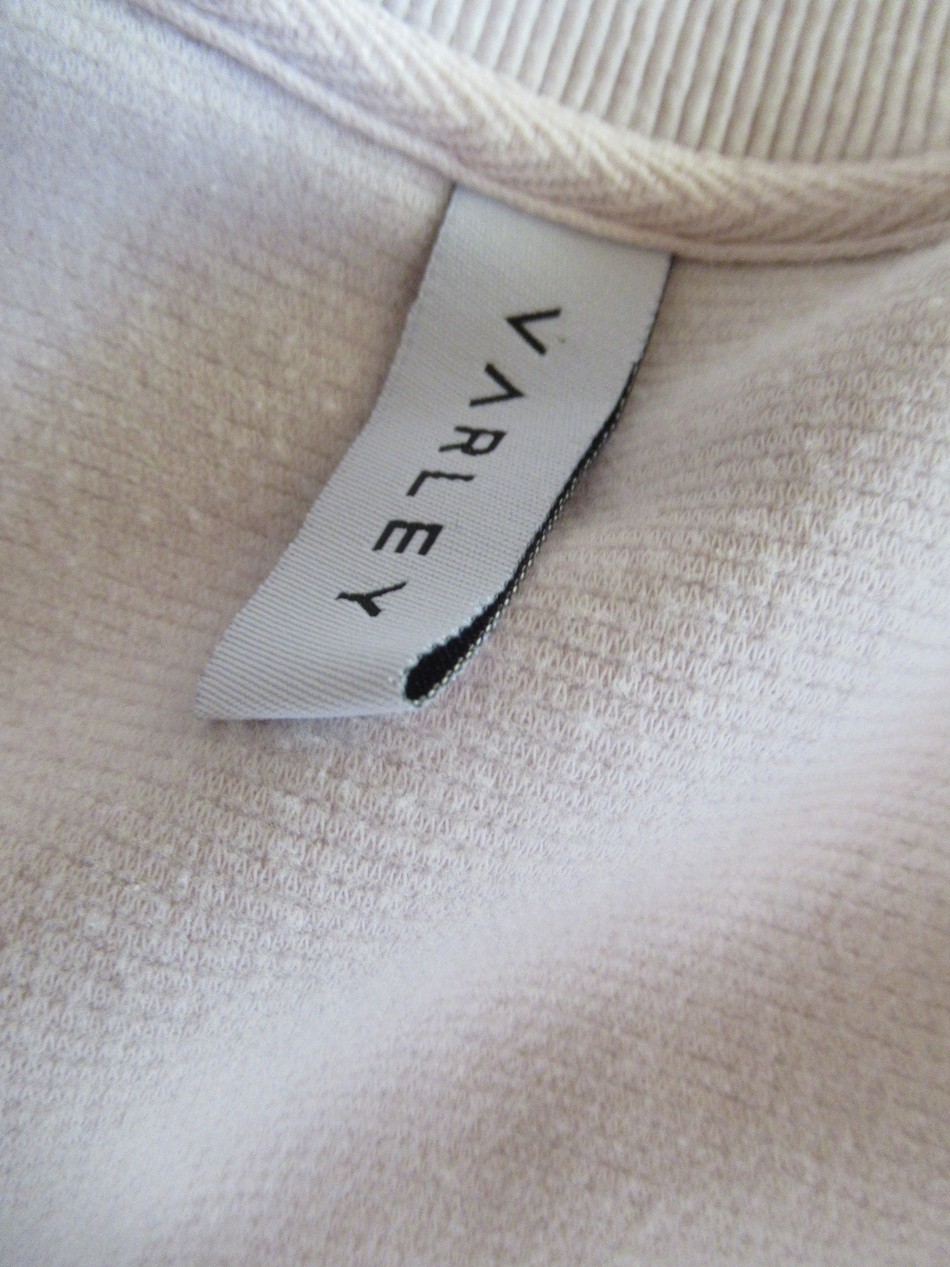 Varley Bloomwood Ribbed Mock Neck Zip Up Jacket in OaK Milk Size S