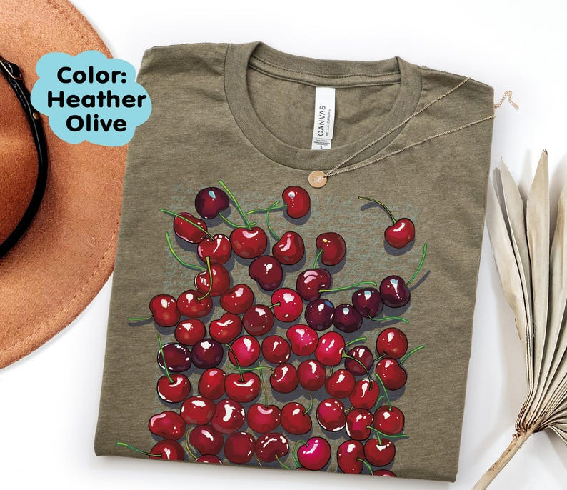 Cherry T-Shirt | Cute Fruit Typography Shirt | Cherished Summer Gift FREESHIP