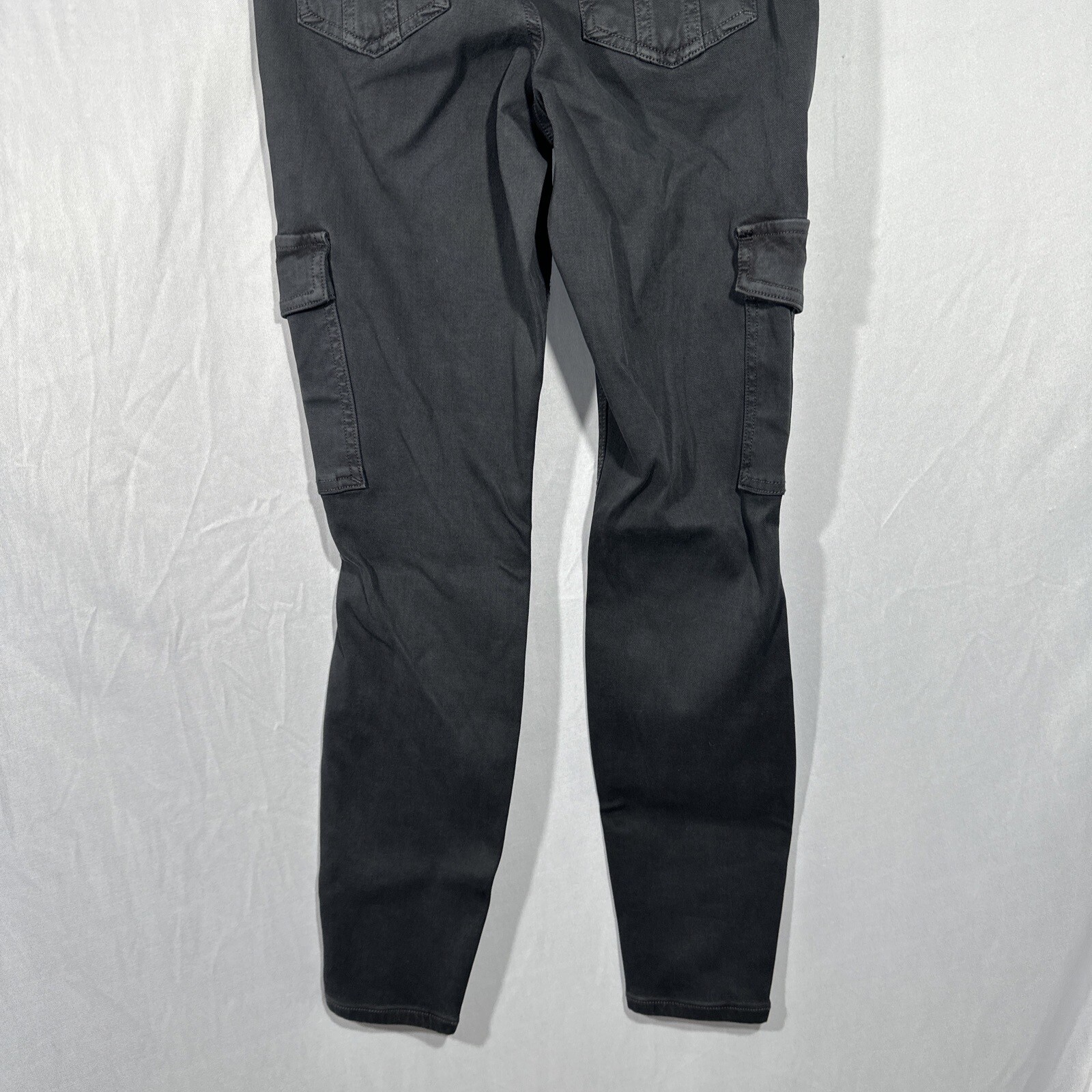 NEW $128 Spanx [ SP Small-Petite ] Twill Ankle Cargo Pants Washed Black #T1775