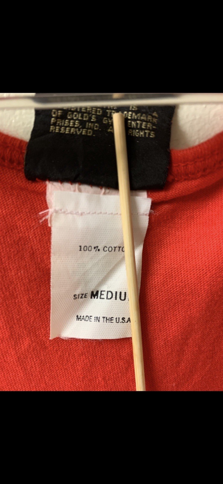 Vintage 90s Gold’s Gym Stringer Tank Top Red – Men’s M – Made in USA