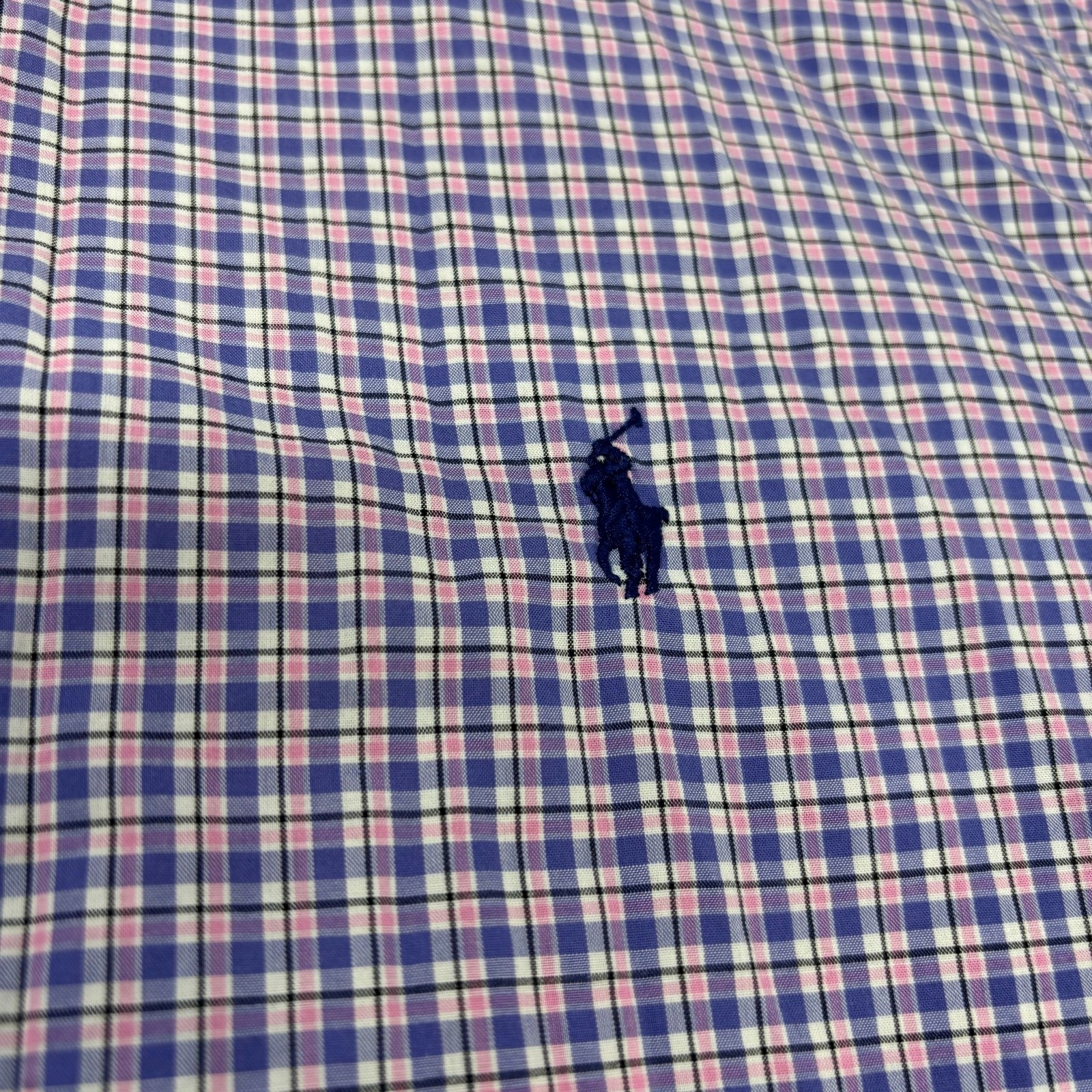 Ralph Lauren Mens Medium Purple pink Gingham Check Long Sleeve Button Down Shirt