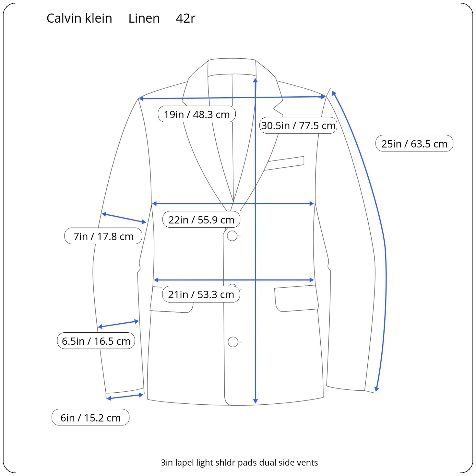 New Calvin Klein Linen Blazer 42r Dual Vent Beige