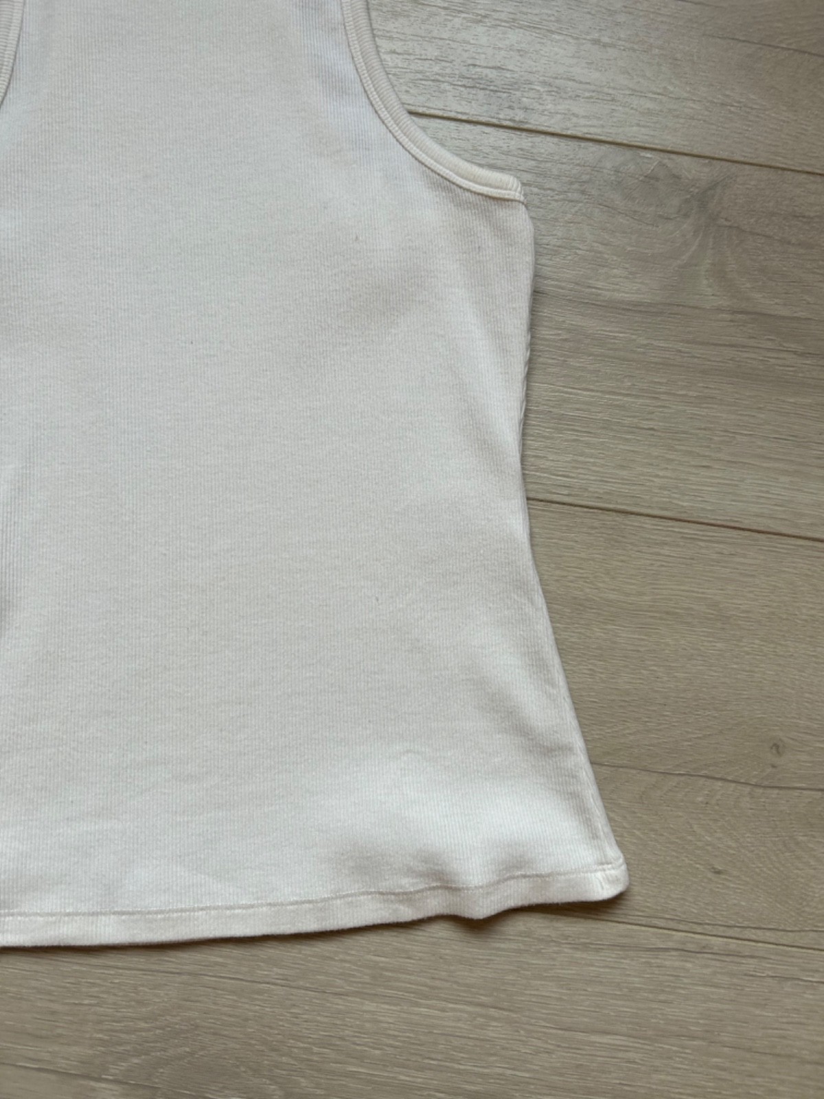 SEZANE Paris Marcel White Ribbed Tank Top Halter High Neck Organic Cotton Size M