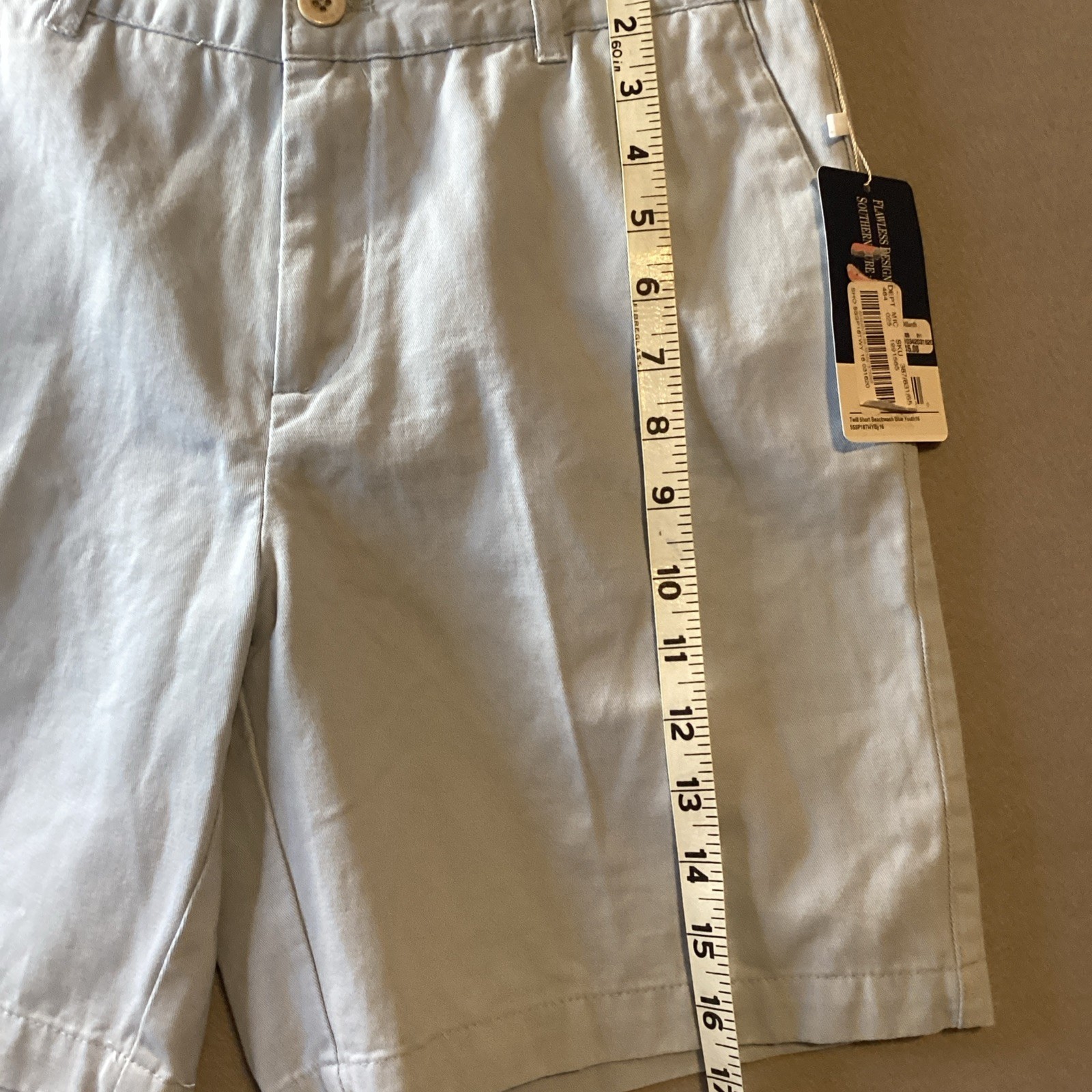 Southern Lure Boys Twill Flat Front Light Blue Shorts SZ Youth 16 New With Tag