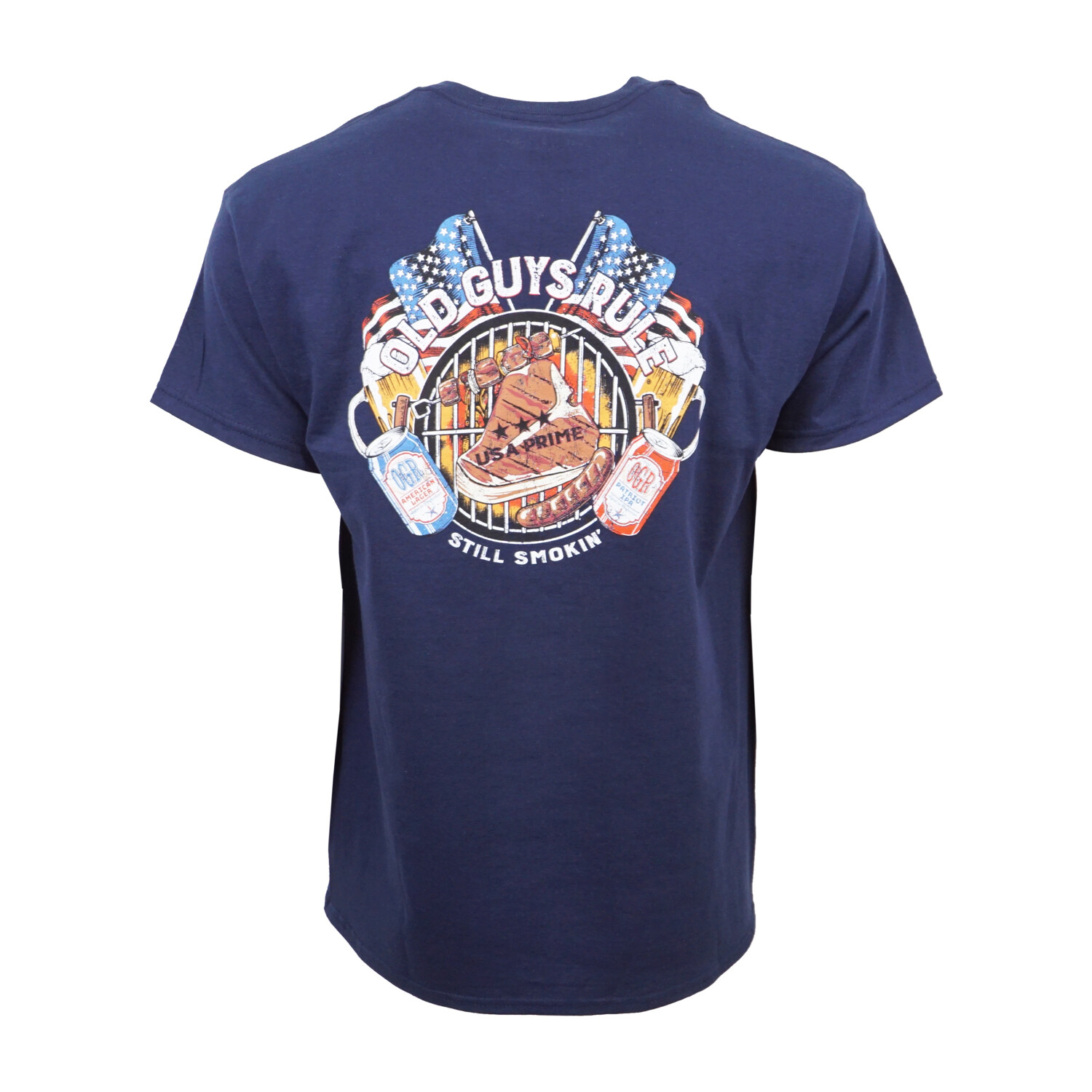 OLD GUYS RULE STILL SMOKING NAVY T SHIRT
