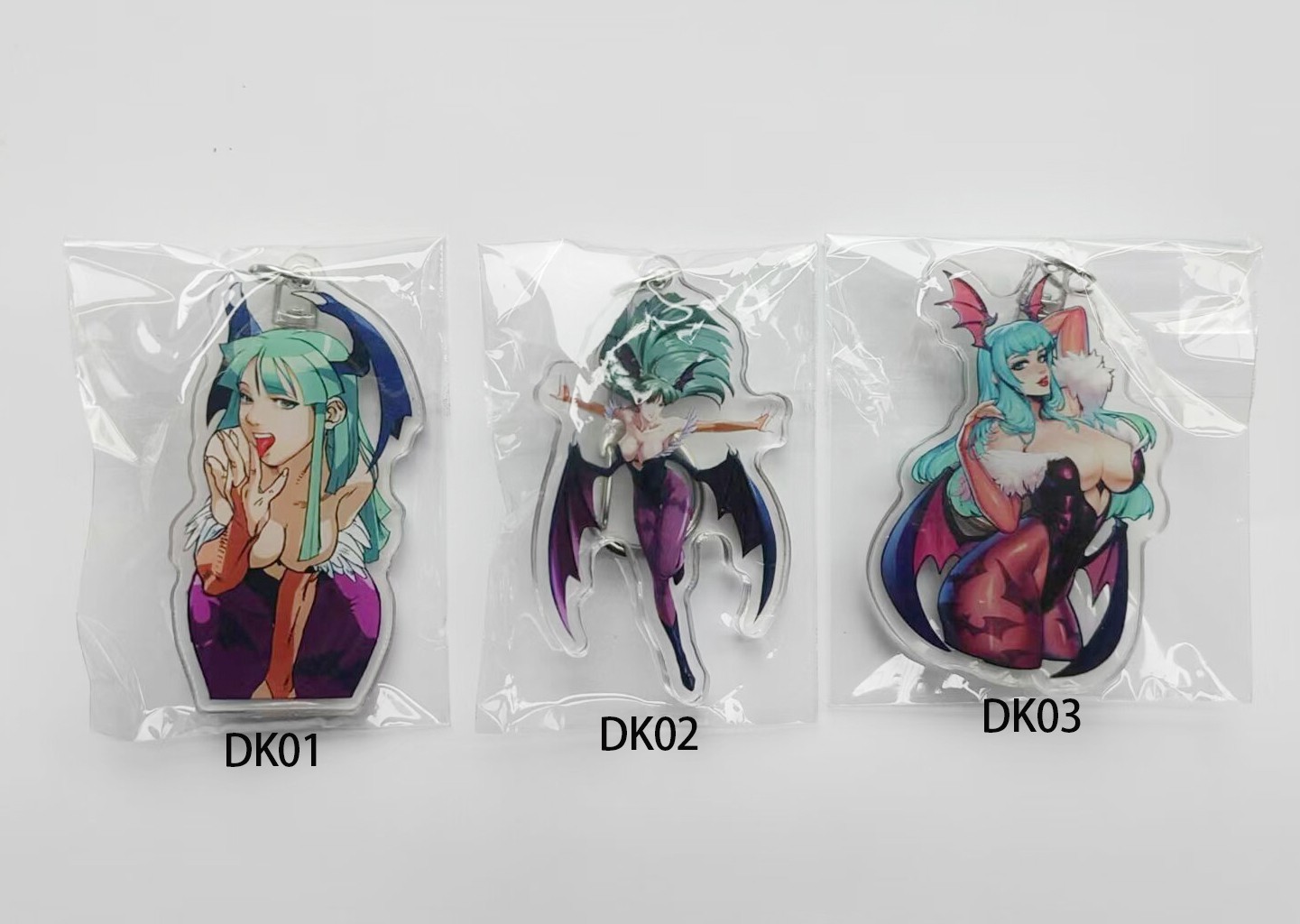 3PCS Darkstalkers Morrigan Aensland Felicia Lilith Acrylic Keychains You Pick