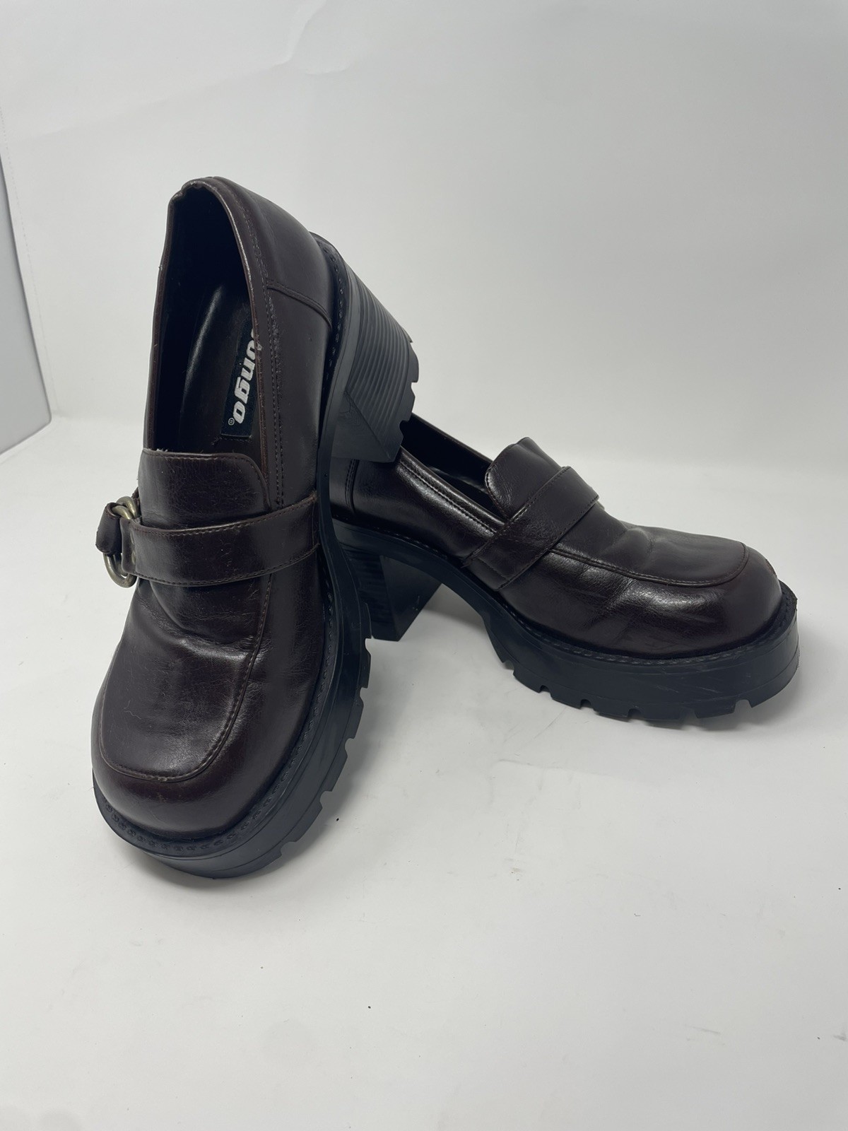 BONGO Women’s Dark Brown Chunky Heeled Platform Loafers SIZE 8.5
