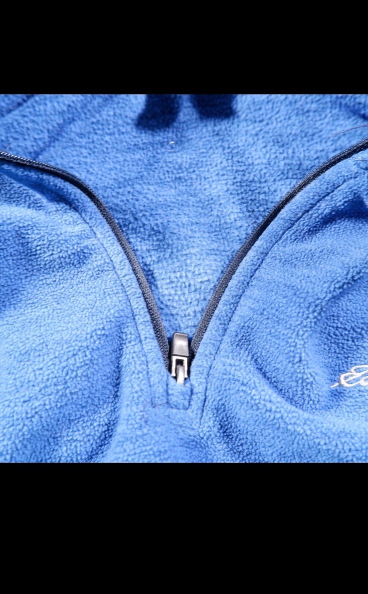 Eddie Bauer Men’s XL Blue 1/4 Zip Fleece Pullover Mock Neck w/ Pockets