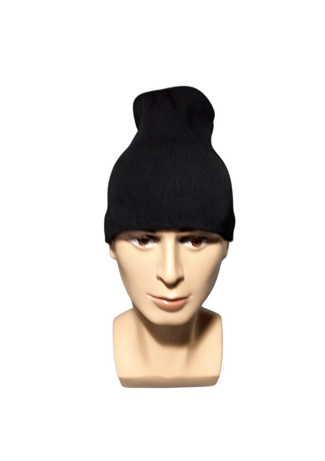 8.5in Beanie UltraSpun Heavy Weight Polyester Knit Hat Skull Cap Black USA MADE