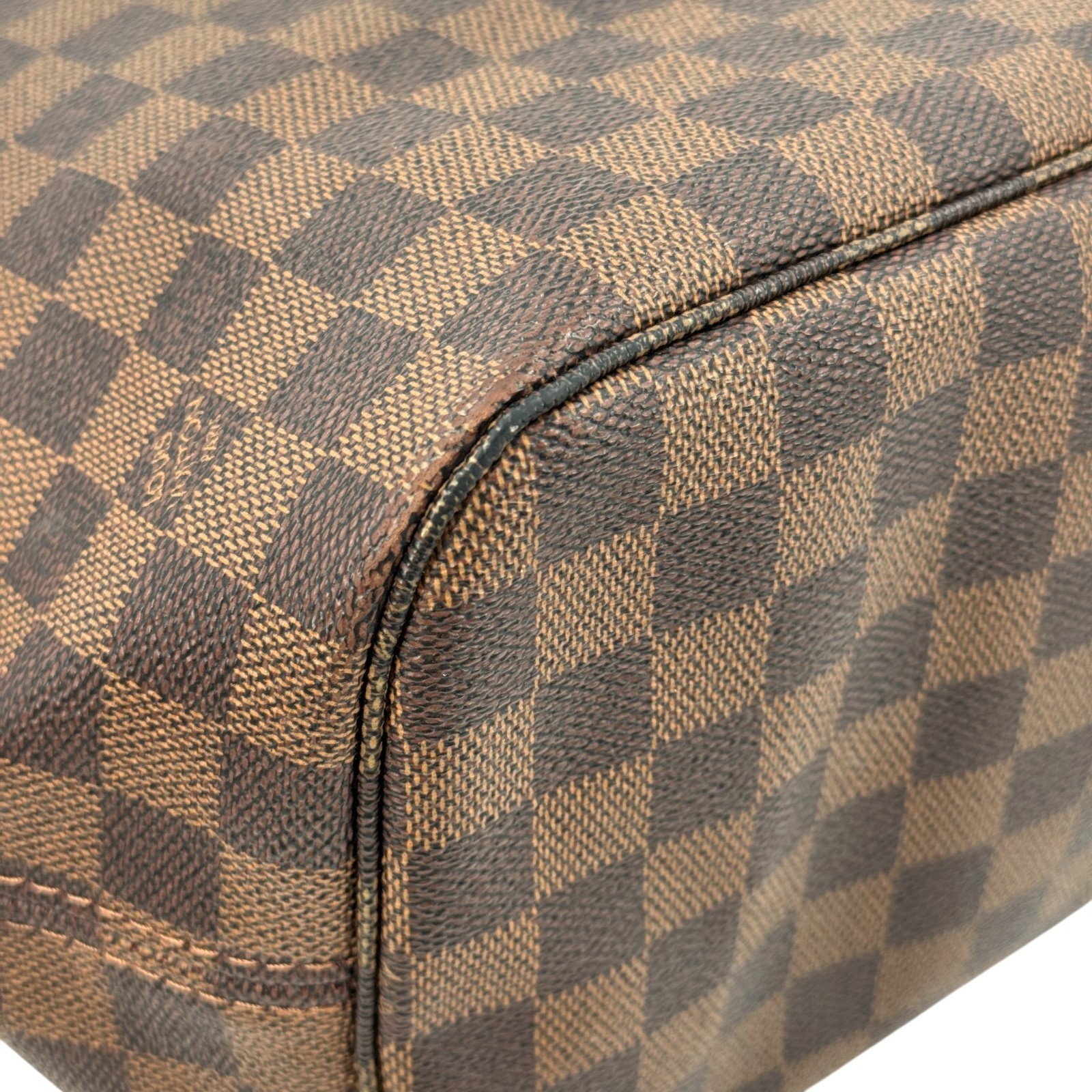 LOUIS VUITTON Neverfull MM Damier Ebene Brown Canvas Shoulder Tote Bag N51105