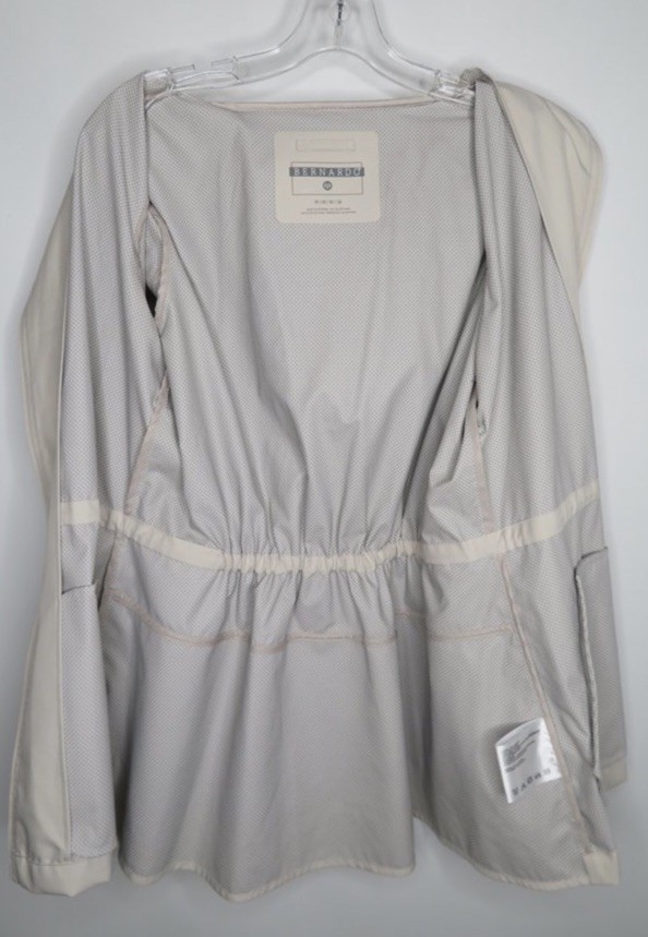 Bernardo Women’s Hooded Full Zip Drawstring Waist Pocket Coat Beige M