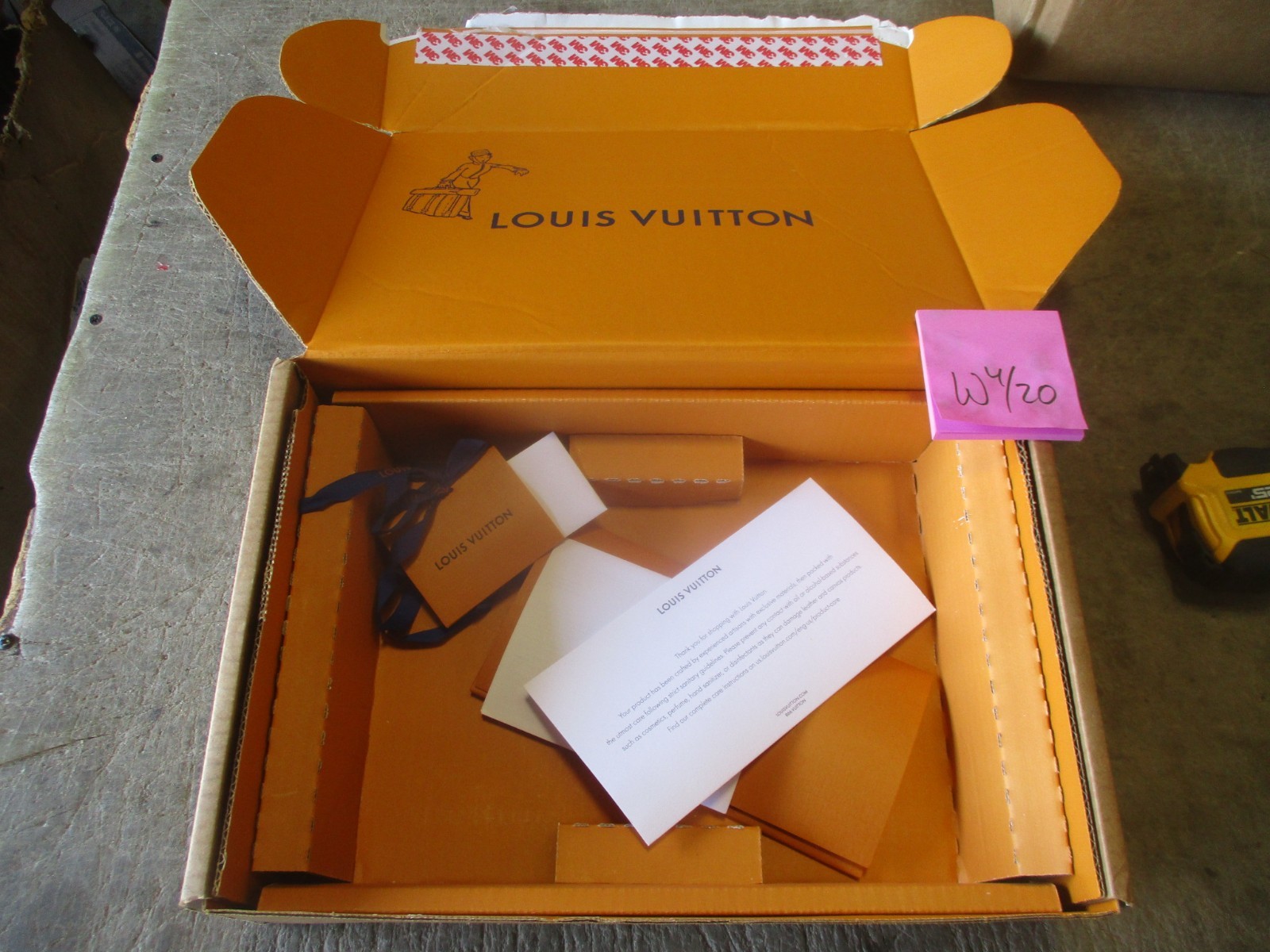 Used 16x11x4″ OD SHIPPING BOX ONLY, Cardboard Box for Louis Vuitton Handbag