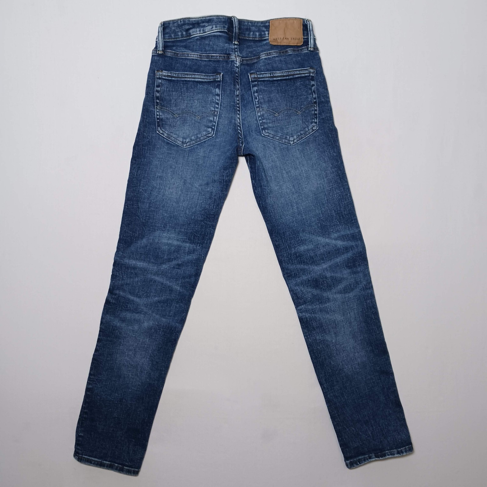 American Eagle Mens AirFlex + Slim Straight Jeans 28X32 Dark Blue Wash Denim
