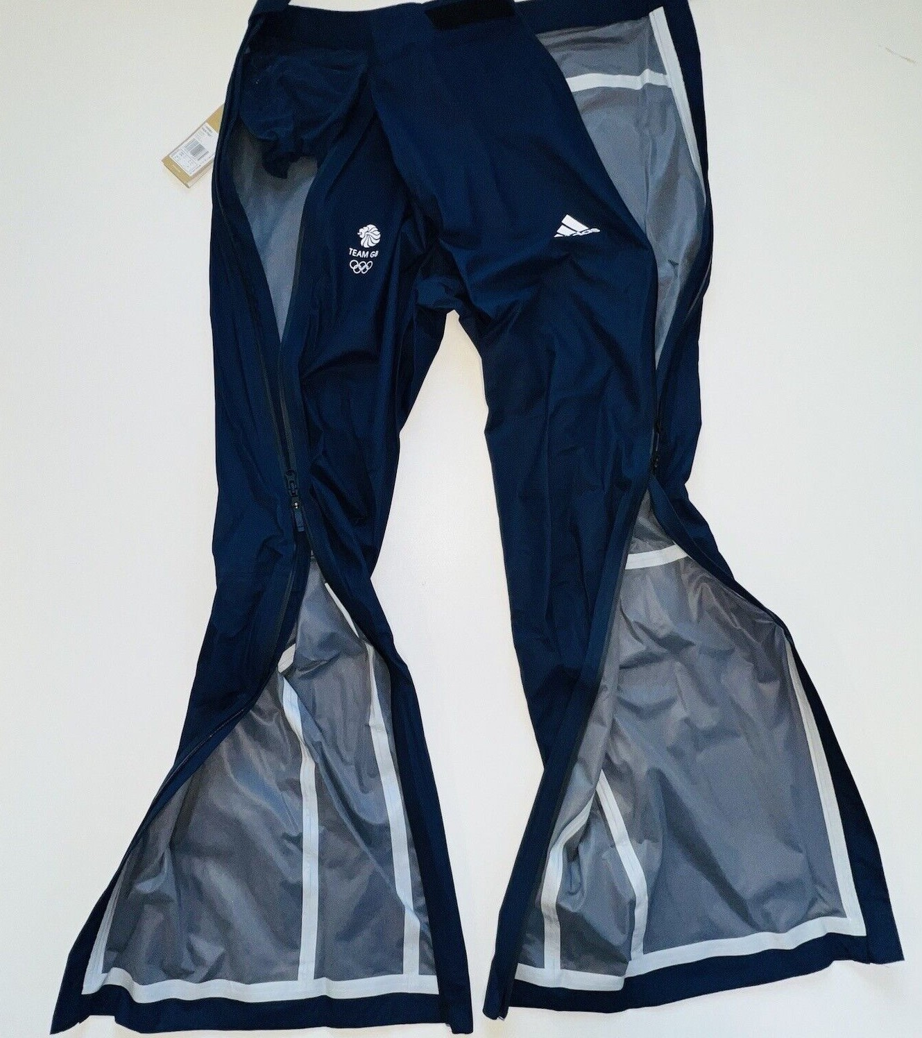 Adidas Team GB RAIN Trousers Blue WaterProof Track Pants Mens Womens XS S M L XL