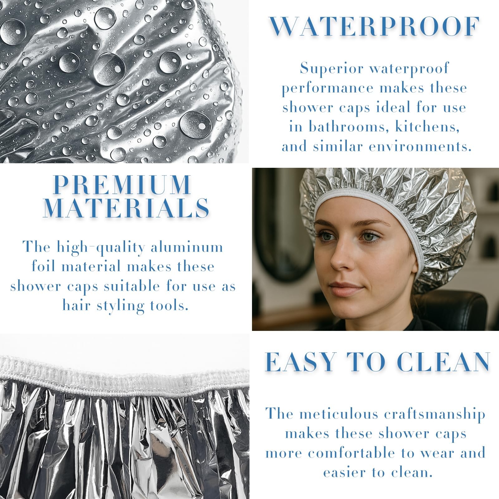 Reusable Aluminum Foil Heat Cap – Deep Conditioning Processing Cap with Elast…
